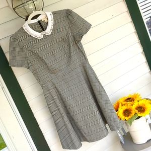 Maison Jules Black and White Plaid Dress